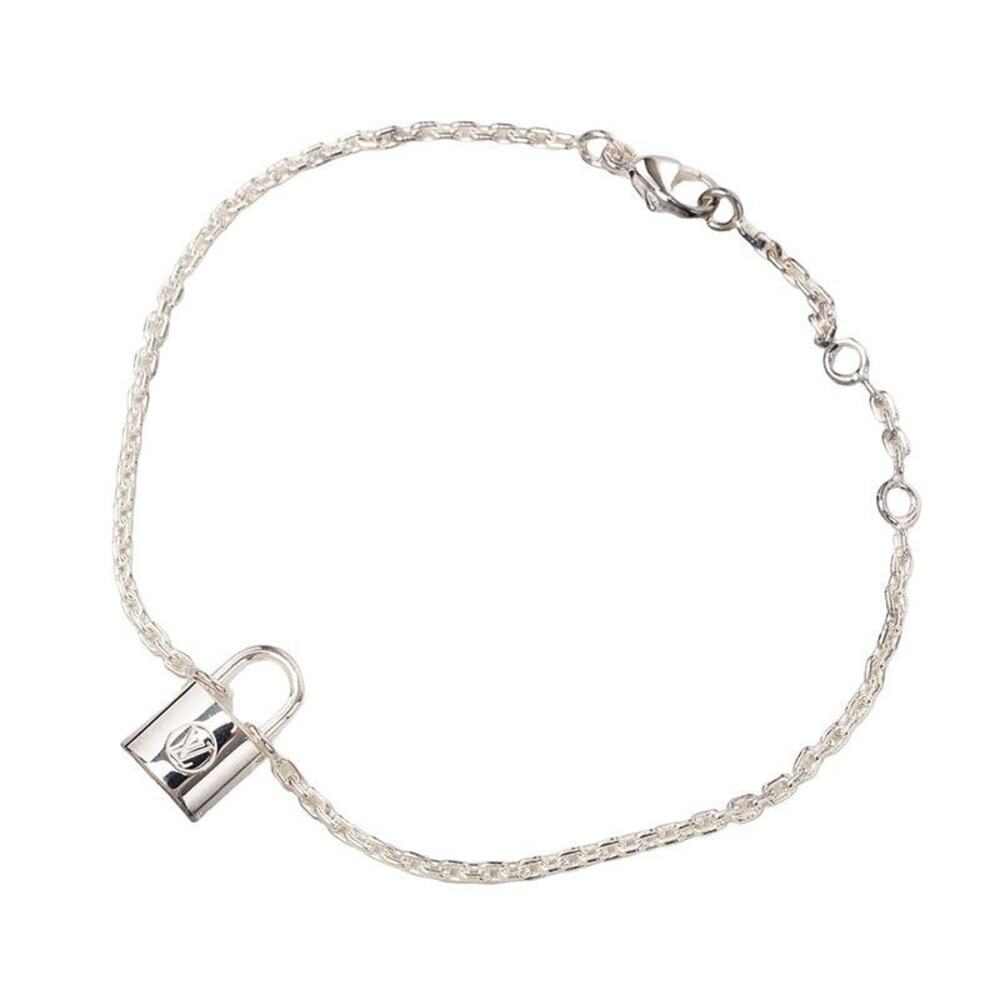 Louis Vuitton Lockit Padlock Sterling Silver 925 Bracelet